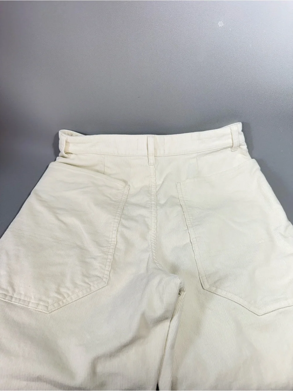 Everlane Way High Cream Corduroy Gardner Wide-Leg Pants